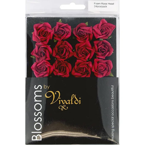 25mm Foam Rose Head Flowers (available in 7 colours)